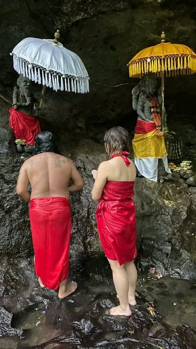 Balinese holy water purification ritual